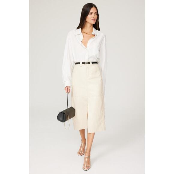 A.L.C Women's Faux Leather Alden Skirt Cream Size 6 - Picture 1 of 12